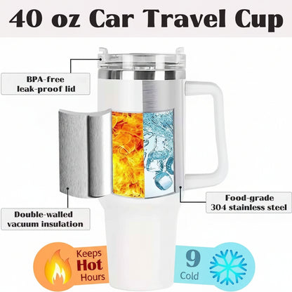 40oz Sublimation Blank Stainless Steel Vacuum Tumbler with Handle