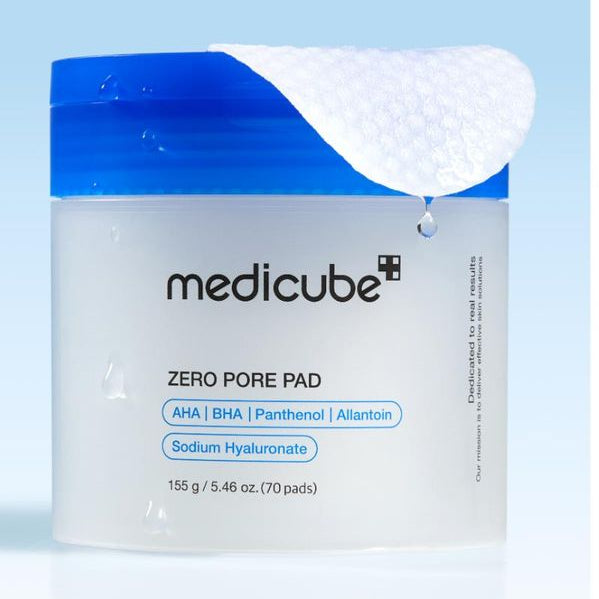 medicube Toner Pads Zero Pore Pad 2.0 | Dual-Textured Facial Pad for Exfoliation and Pore Care with 4.5% AHA Lactic Acid, 0.45% BHA Salicylic Acid | Ideal for All, Korean Skin Care, 70 Pads (1 Pack)